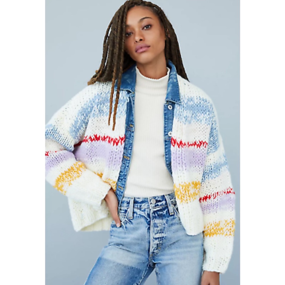 Anthropologie Garzia Striped Cardigan M/L NWT